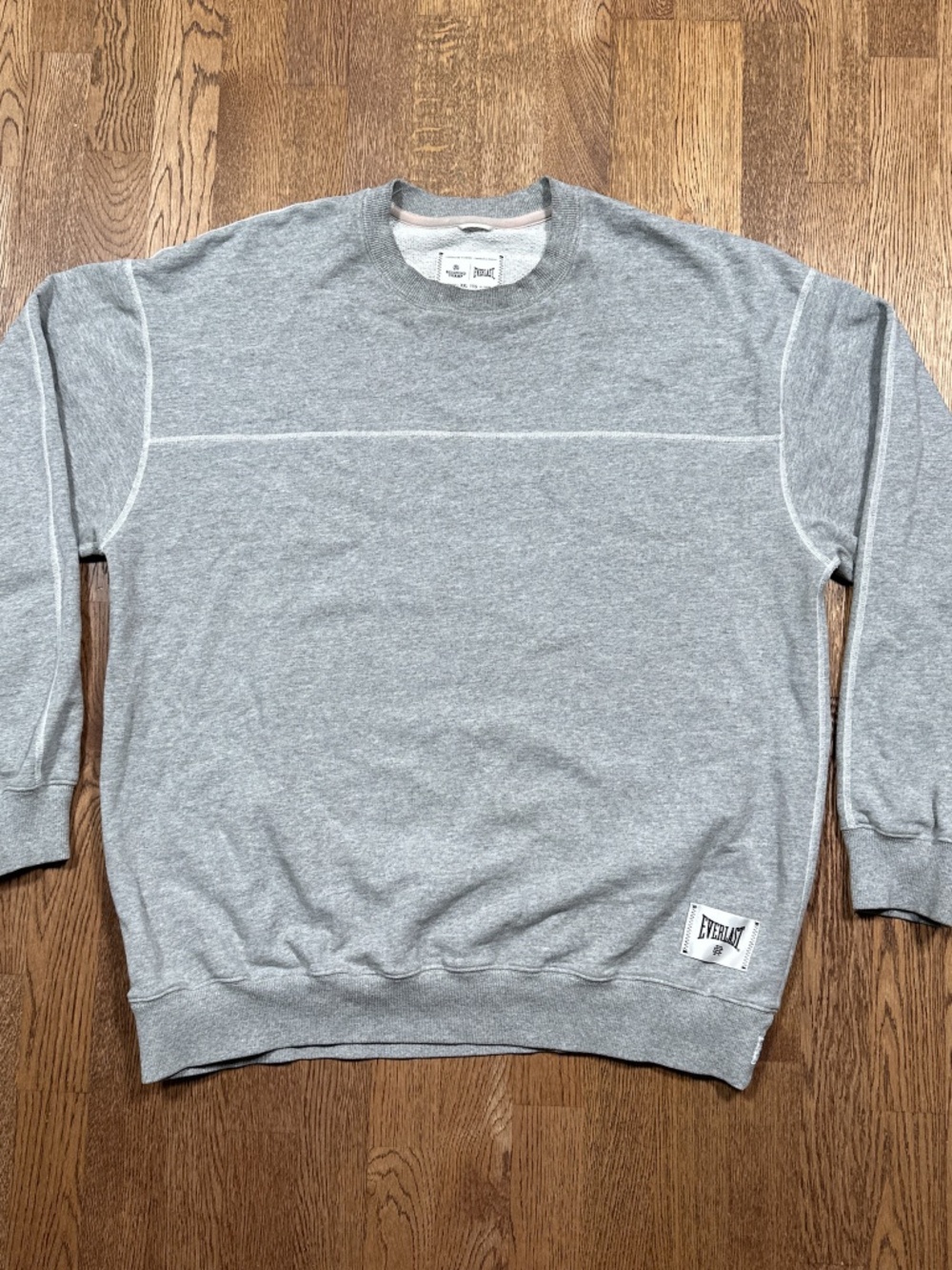 Reigning Champ x Everlast Terry Fleece Cotton Gray Sweatshirt Mens 2XL